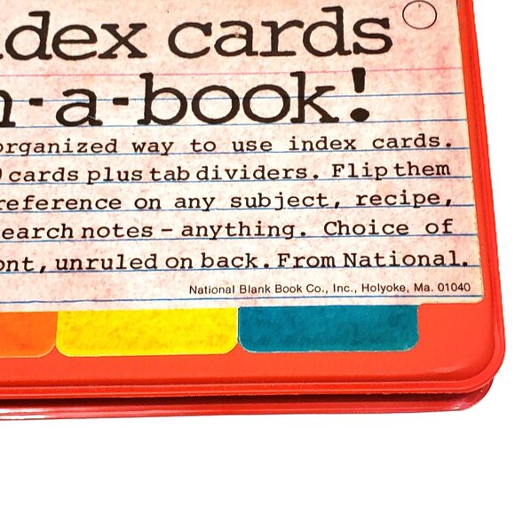 Office | Vintage Office Supplies Index Card In A Book Binder Includes ...